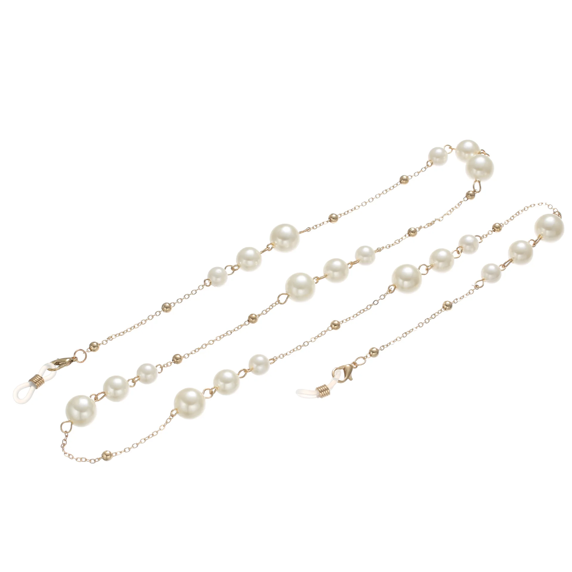 CH Size bead chain Модные солнцезащитные очки с цепочкой, держатель для женщин, солнцезащитные очки с цепочкой на шею, мужские жемчужные металлические очки с ремешком, аксессуары, cordon para gafas - Цвет: CH Size bead chain
