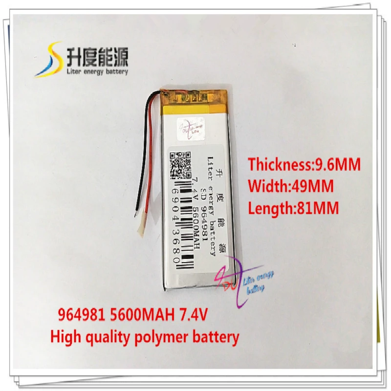 7,4 V 5600mAh 964981 полимерный литий-ионный/литий-ионный аккумулятор для планшетных ПК gps mp4 MP3 сотовый телефон динамик