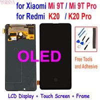 6 39 super amoled display for xiaomi mi 9t pro mi 9t lcd redmi k20 k20 pro lcd display touch screen digitizier assembly frame