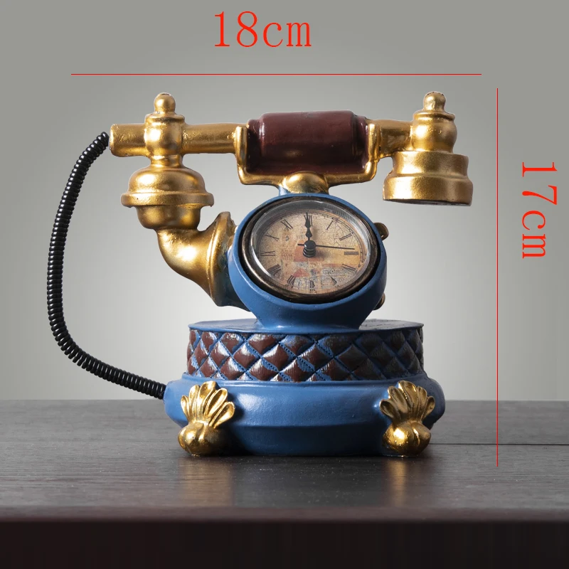 

European-style Resin Telephone Ornaments Retro Crafts Living Room Office Countertop Telephone Small Furnishings Home Decoration