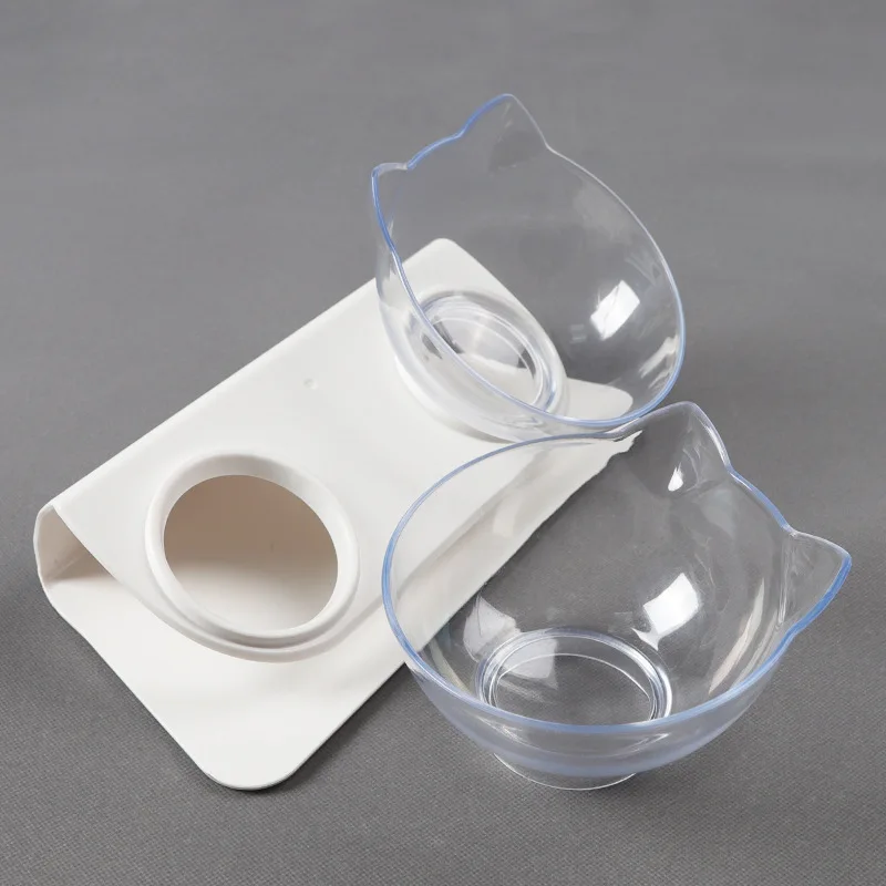 Миска для корма домашних животных прозрачная двойная Автоматическая питьевая