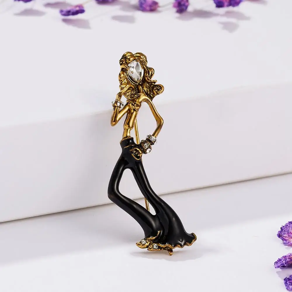 8 Мода Rhinestone танцы мальчик и девочка чертежное масло фигурка персонажа брошка заколка для женщин Девушка эмаль платье маленькое платье аксессуары - Окраска металла: 8