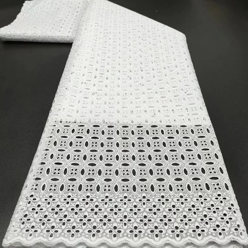 Party Q Latest Design 100% Cotton African Lace Fabric 2021 High Quality  Pure White Nigerian Swis Voile  In Switzerland