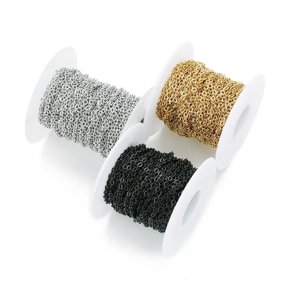 DC 10 Yard/Roll Width 1.5mm 2mm 2.2mm O Open Link Chain Stainless Steel Necklace Chains Bulk For Jewelry Making | Украшения и