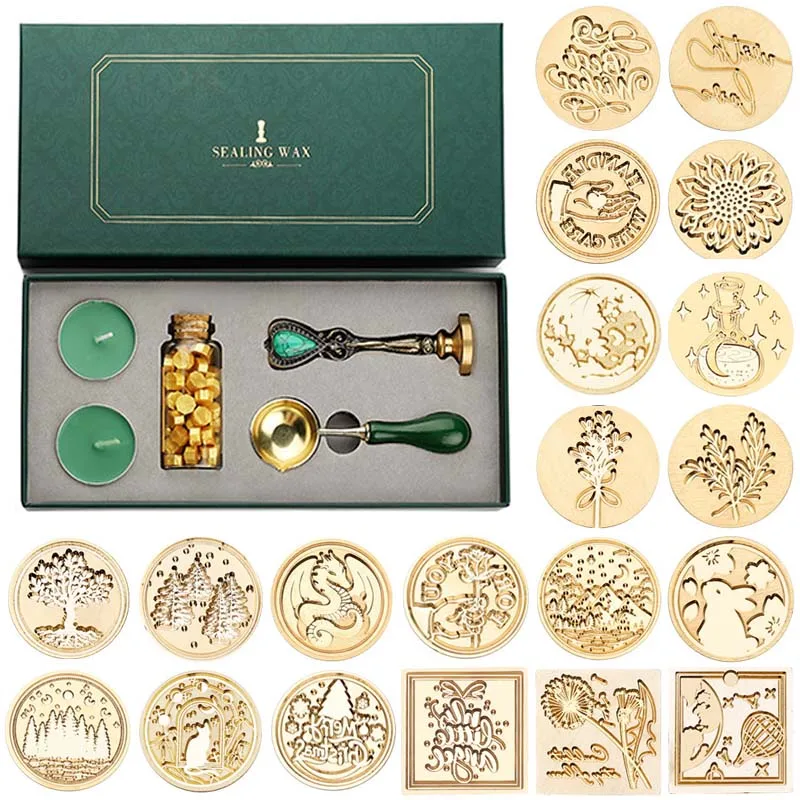 

Lacquered Wax Seal Stamps Retro Happy Birthday Antique Wooden Sealing Scrapbooking Sollos Stempel Craft Wedding Decorative