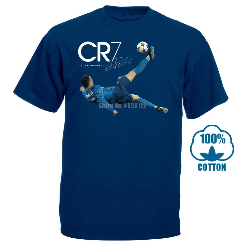Navy Blue Cr7 футболка с велосипедным ударом Криштиано Роналду для взрослых и детей, крутая Повседневная футболка с надписью «Pride» Новая модная мужская футболка унисекс 013096 - Color: Navy Blue