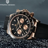 pagani design new fashion silicone men wristwatches quartz multi function sports men chronograph waterproof 100m reloj hombres