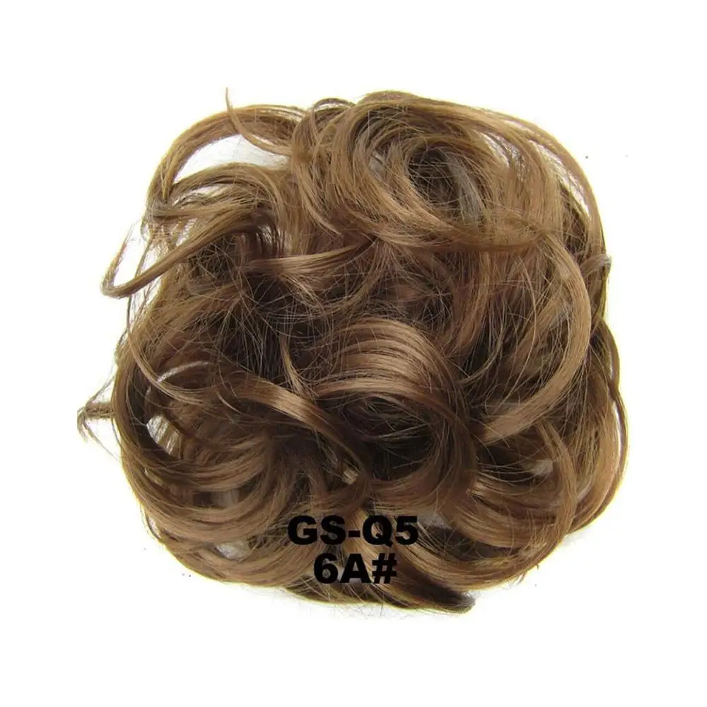 light blonde blonde Синтетические эластичные волнистые кудрявые волосы пончик кудрявый шиньон волосы для женщин поддельные волосы булочка черный коричневый 1 шт. конские хвосты - Цвет: light blonde blonde