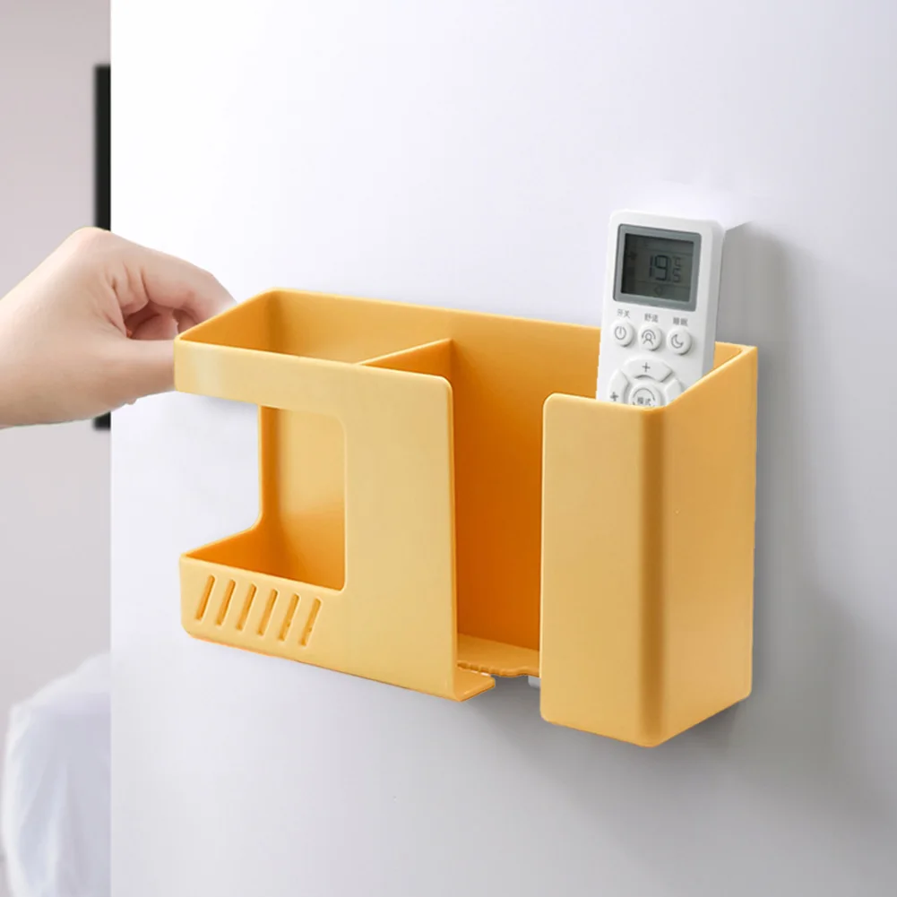 wall mounted organizer storage box remote control mounted mobile phone plug wall holder charging multifunction holder stand free global shipping