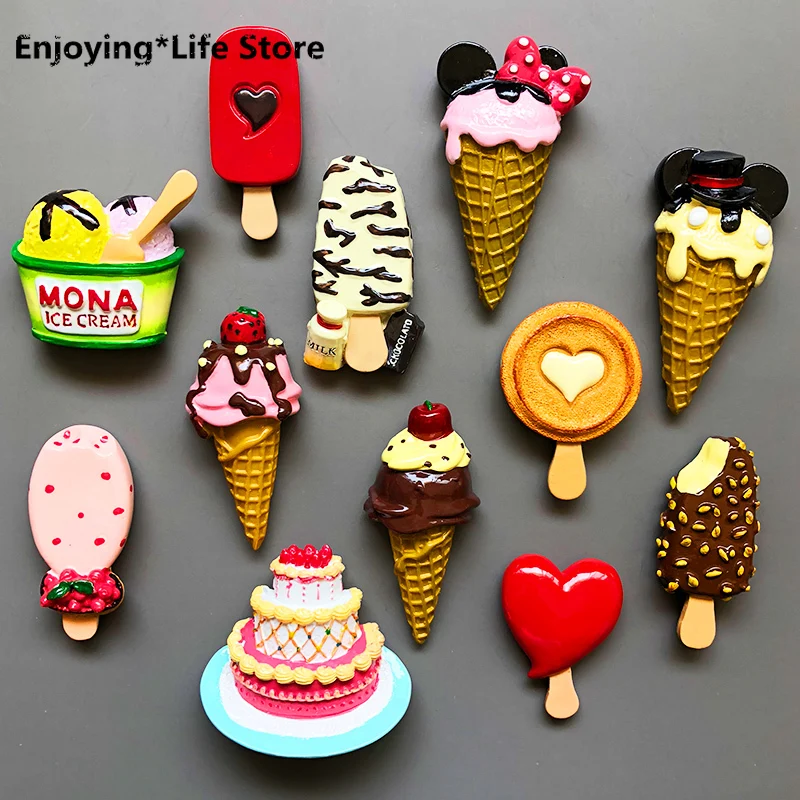 

3D Three-dimensional Refrigerator Magnet Magnetic Stickers Creative Personality Food Ice Cream Home Decoration