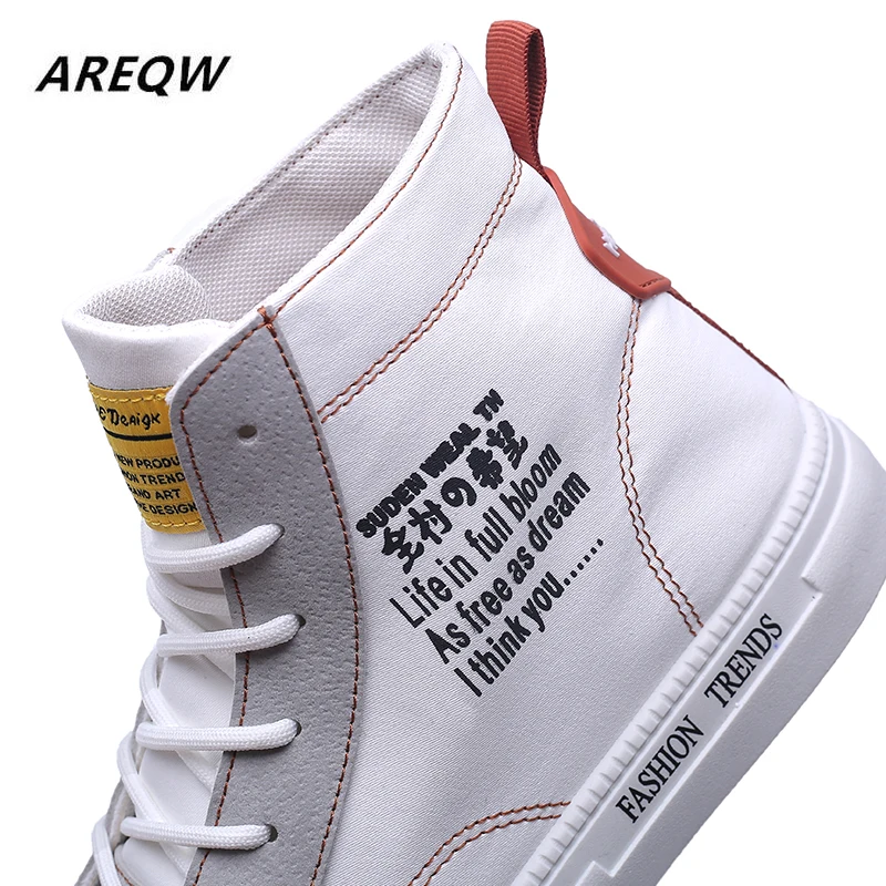 2019 Men's Fashion Hot Canvas Shoes High To Help Breathable Comfortable Rubber Non-slip Wear-resistant Sneakers | Обувь