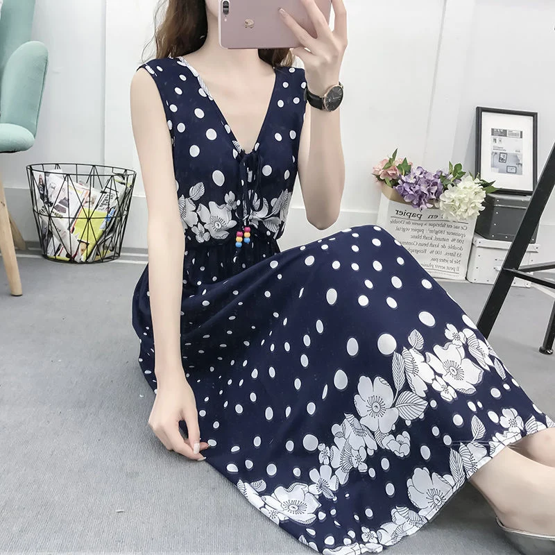 Винтажное женское летнее богемное платье пляжное элегантное с принтом Новое