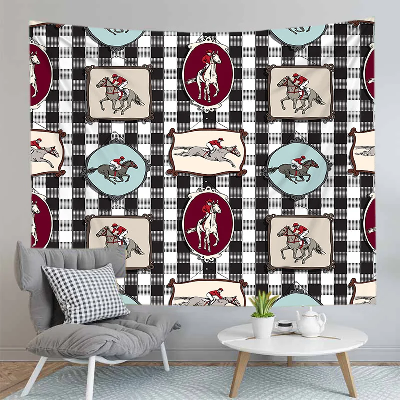 3D из мягкой ткани с геометрическим рисунком Одеяло лошадь печати гобелен