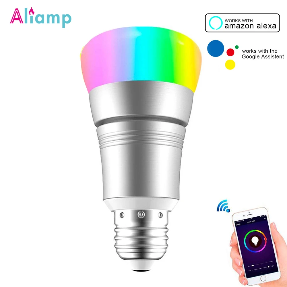 E26 E27 WiFi умный светодиодный светильник A19 7 Вт эквивалент 70 лампа RGB Теплый Холодный