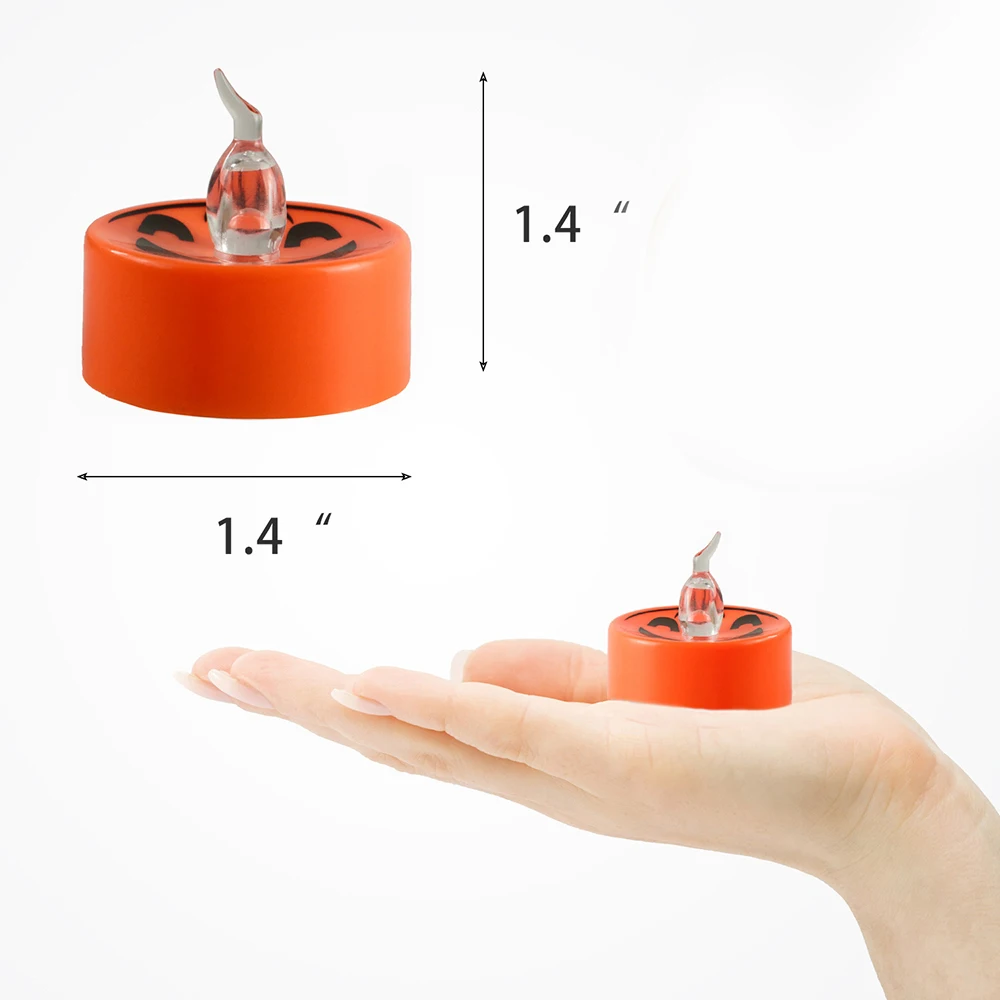 

12pcs Simulation Grimace Halloween LED Electronic Candle Light Home Bar Party Decoration Accessories