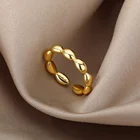 Женские кольца с бусинами в стиле панк, кольца из нержавеющей стали, Регулируемые круглые кольца, эстетичные украшения, подарок на Хэллоуин, бижутерия для женщин