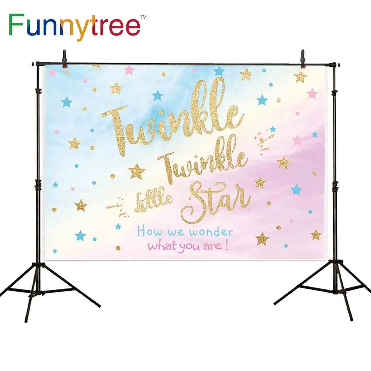 

Фон для фотосъемки Funnytree, Мерцающая маленькая звезда, день рождения, фотография для будущей мамы, декорация для фотосъемки, фотозона