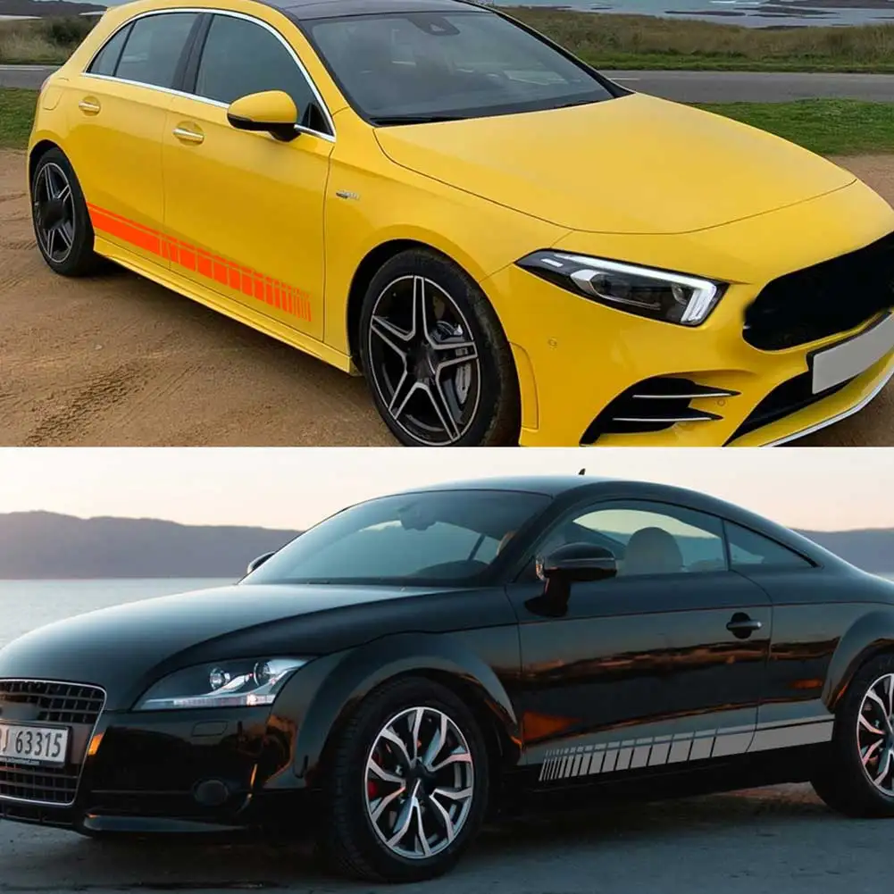 2 шт./компл. наклейка на боковую юбку гоночного автомобиля виниловая оберточная