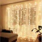 СВЕТОДИОДНАЯ Гирлянда-занавеска 4*2,5 м, 320 светодиодов, рождественсветильник гирлянда-светодиодный сулька, уличная гирлянда, праздничный новогодний декоративный светильник светодиодный ная гирлянда