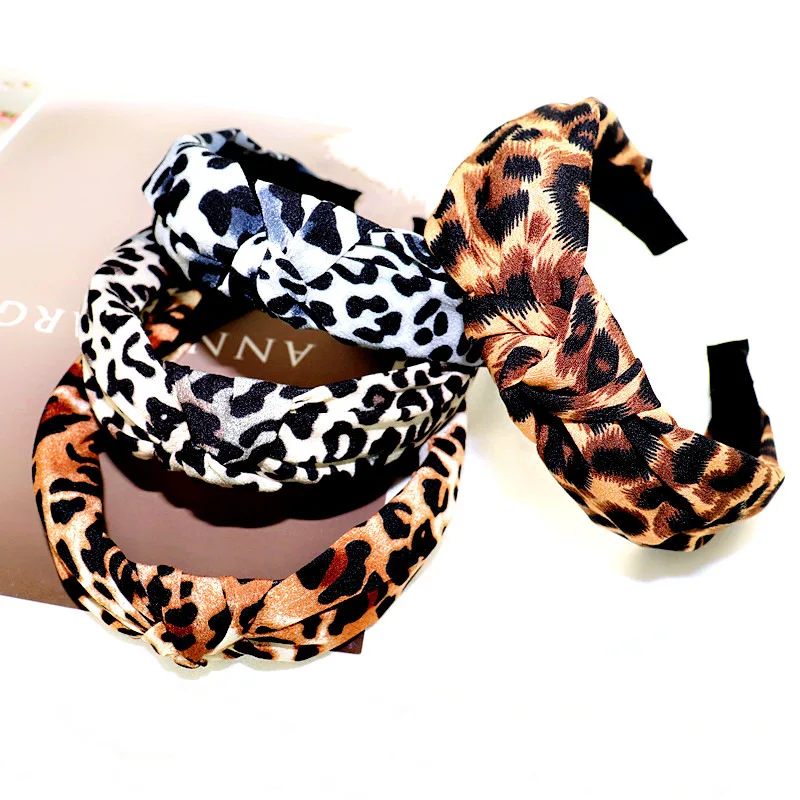 

Fashion Leopard Women's Hairbands High Elastic Hair Band Cross Knot Sexy Headband For Adult Girls Headwear Turban Hair Hoops