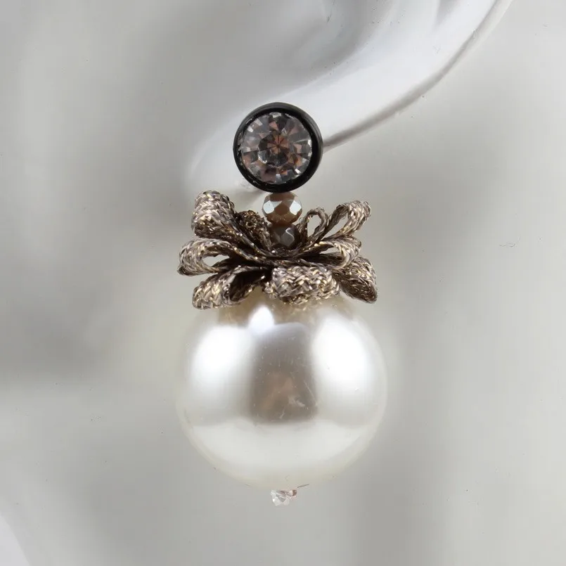 Серьги-подвески женские из искусственного жемчуга ручной работы