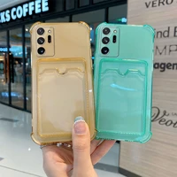 for xiaomi poco x3 pro redmi note 10 pro case transparent wallet phone case with credit card holder note8 9t soft silicone cover