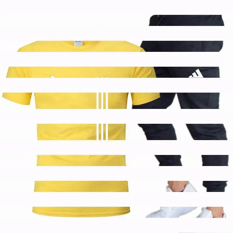 

Men's Casual Tracksuit Summer Clothes Sportswear Two Piece Set T Shirt Brand Track Clothing Male Sweatsuit Sports Suits S-3XL