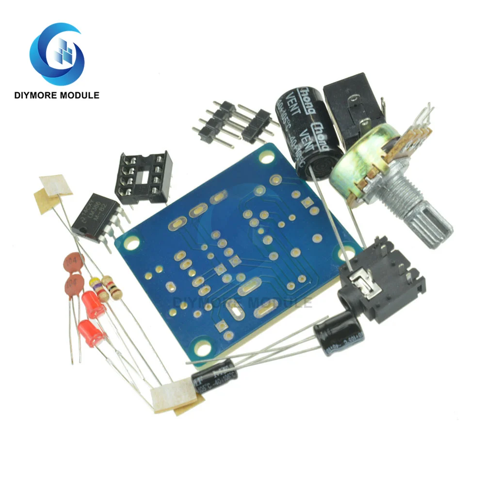 LM386 Mini Audio Amplifier DIY Kit 3.5mm 3V-12V Power Amplifier Suite Trousse Amplificador Module Board Beyond TDA2030