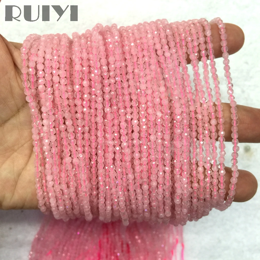Натуральный розовый кварц Ruiyi микро граненые бусины маленький крошечный