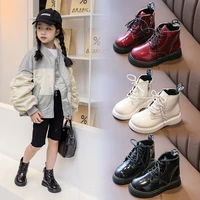 boys girls tide boots back to school shoes 2022 new children boots autumn korean student casual shoes pu leather shoes chic