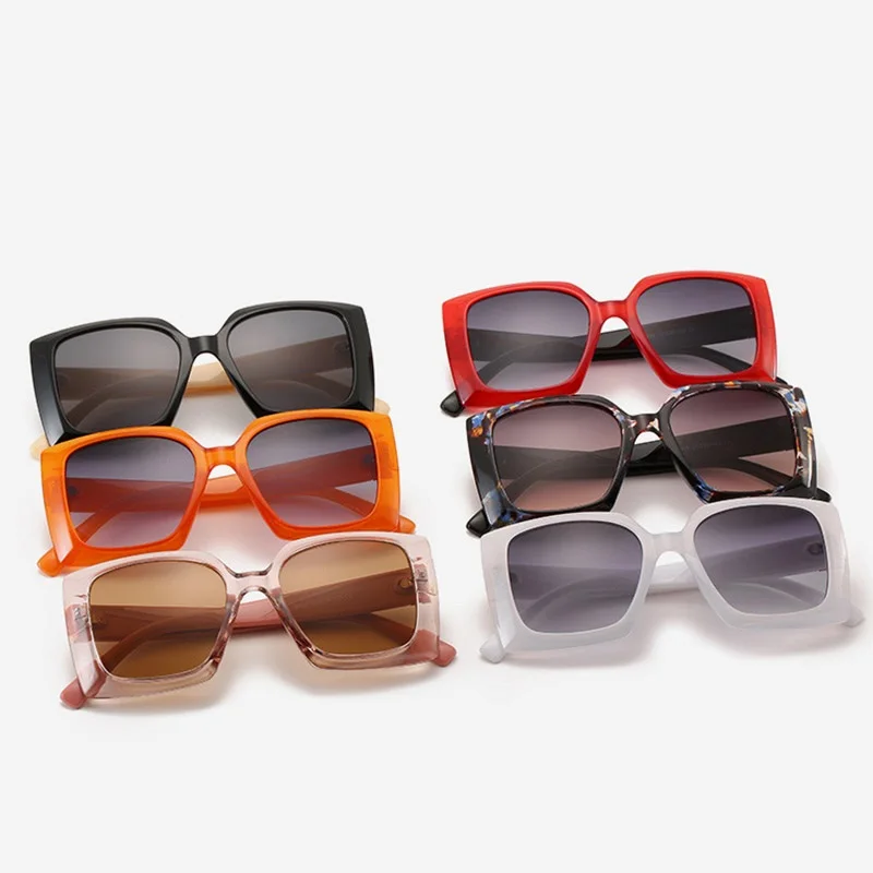 Женские модные цветочные солнцезащитные очки больших размеров оранжевого цвета