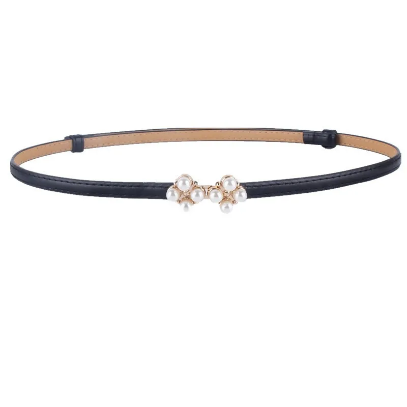 

adjustable pearl luxury fashion leather belt womem Korea waistband decorative dress female accessories