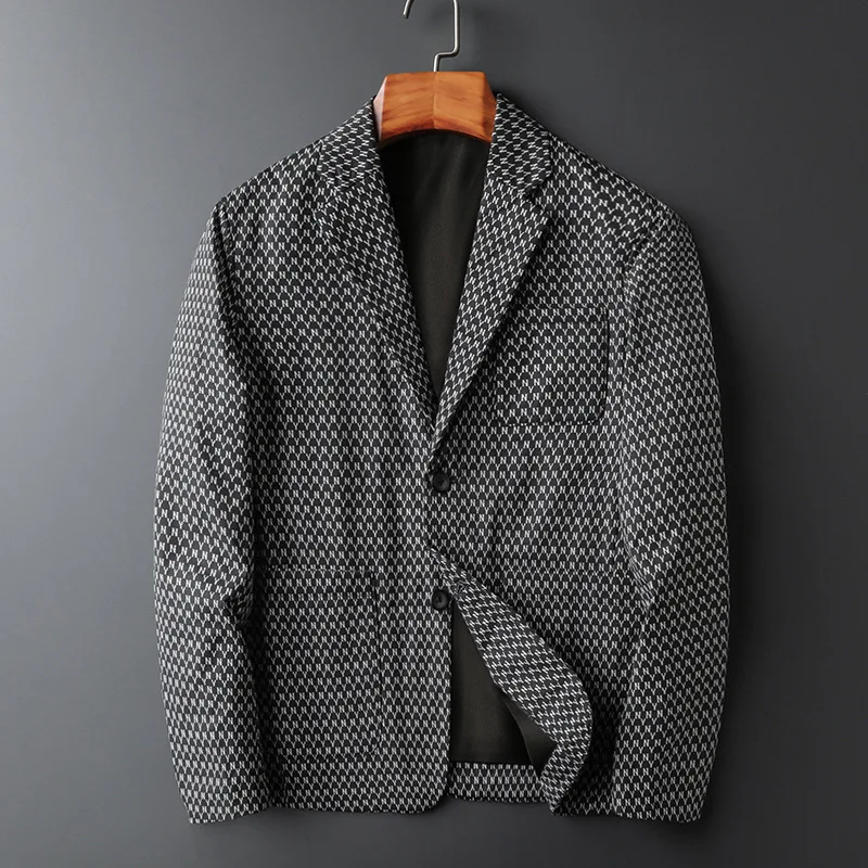 Пиджак мужской повседневный винтажный деловой Блейзер уличная одежда в стиле
