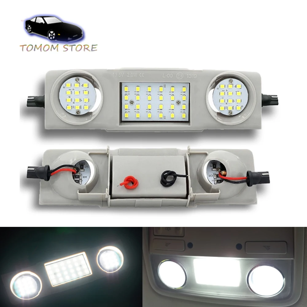 Белые светодиодные лампы для чтения на крыше салона автомобиля Volkswagen Golf Plus 4 5 Passat