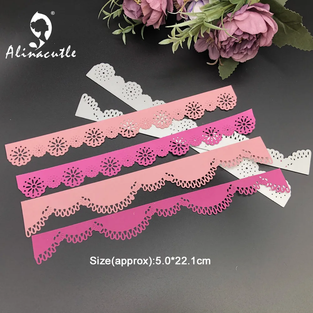 Alinacutle Slimline Metal Cutting Dies Cut 2pc Lace Vintage Border Edge Scrapbooking Paper Craft Handmade Album Card Punch Art | Дом и сад