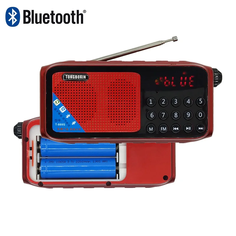 Портативный Bluetooth-динамик цифровой FM-радиоприемник TF USB-плеер часы с функцией