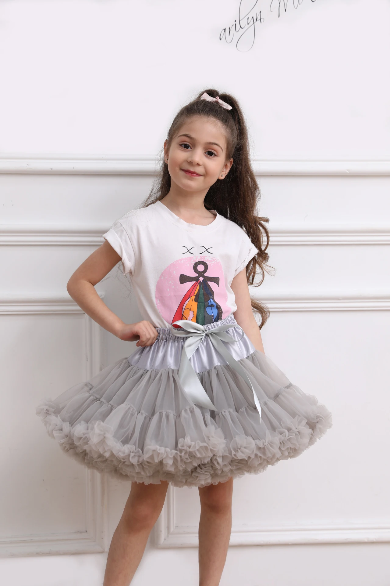 Детская однотонная пушистая юбка пачка детская балетная для девочек Юбки