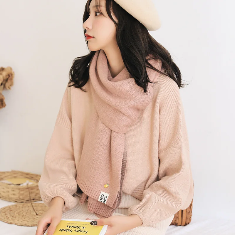 

Winter Scarf for Women New Knitted Cashmere Scarves Cute Little Pineapple Girls Autumn Female Shawl Wrap Warmer Lady Scarf