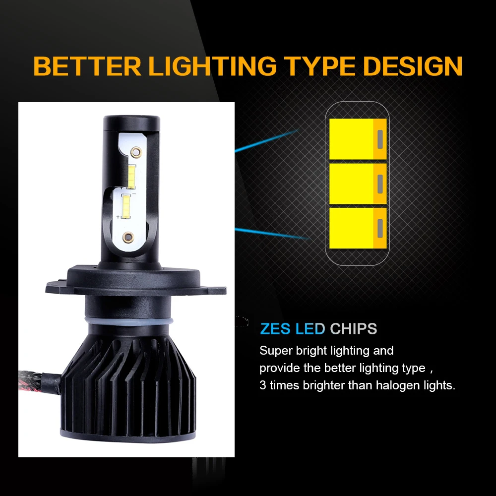 CarTnT 2 шт. H7 светодиодная лампа H8 H4 LED H11 9005 HB3 Автомобильные фары 9006 HB4 BulbsL16000LM 100 Вт 6000