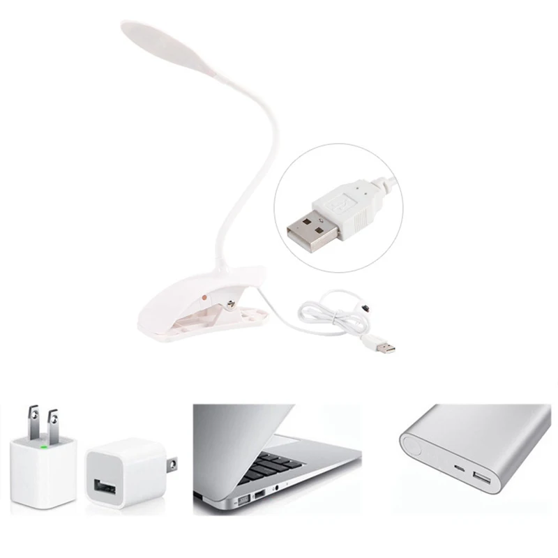 

Portable Clip-on Desk Lamp USB Clip-on Table Desk Bed Piano Reading Light Eye Protection Flexible