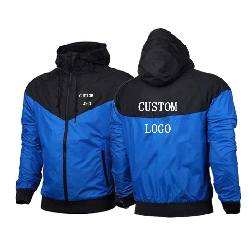 Мужская непромокаемая куртка с капюшоном модная ветровка на молнии повседневная