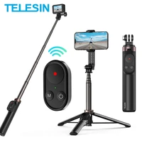 telesin wireless bluetooth remote control selfie stick monopod tripod for gopro hero 10 gopro 9 8 max for apple iphone 13 phone
