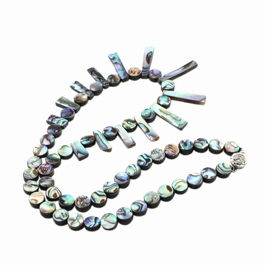 Новый Зеландский Абалон оболочки ожерелье со свисающими бусинами натуральный