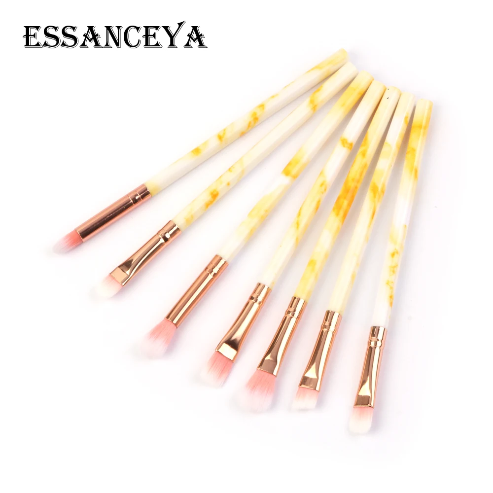 7 pcs ESSANCEYA, 7/10 шт., набор мраморных кистей для макияжа, основа, пудра, румяна, тени для век, кисть для смешивания, кисти для макияжа, инструменты, косметический набор - Handle Color: 7 pcs