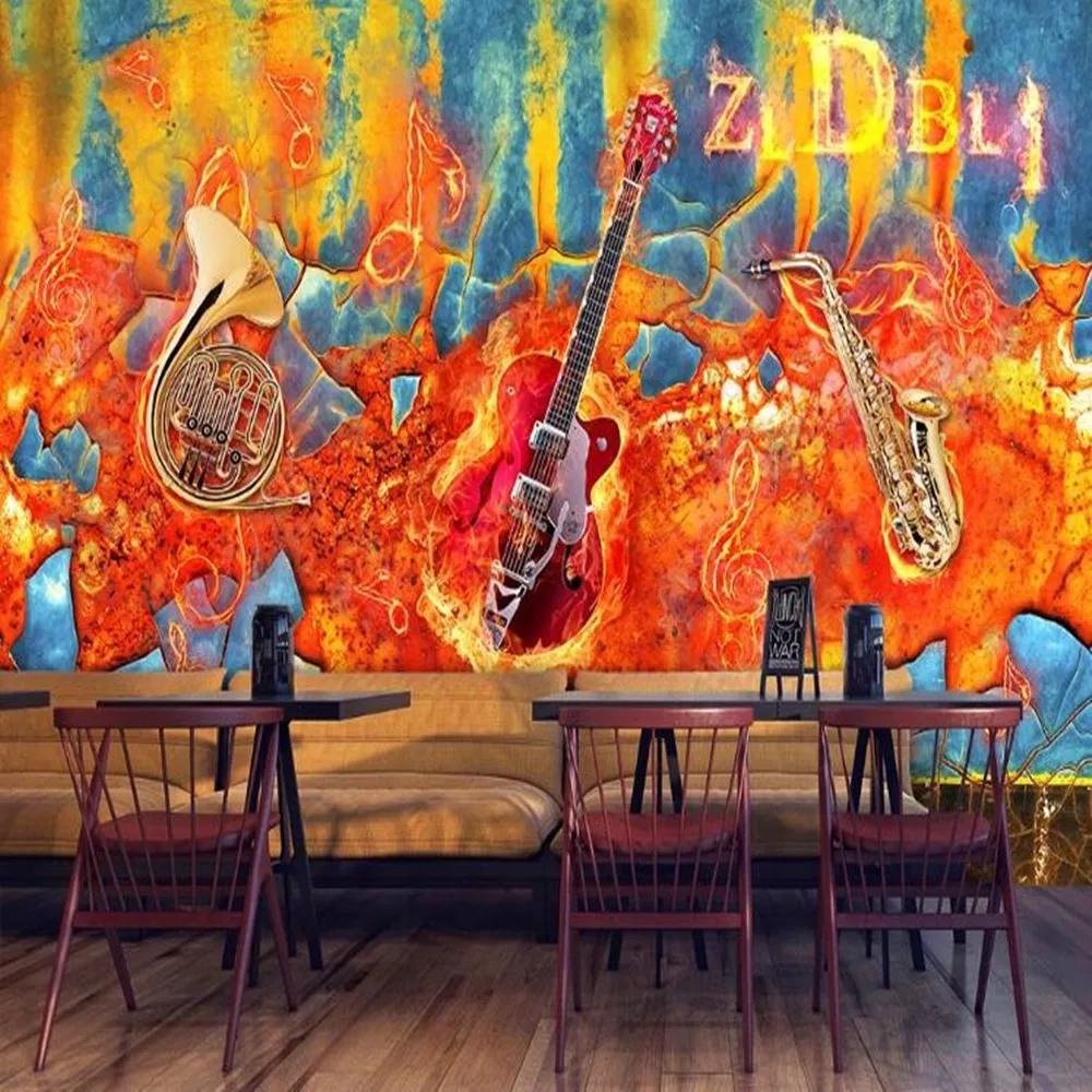 Милфи пользовательские 3D рок музыка Ретро фоновые обои роспись|Обои| |