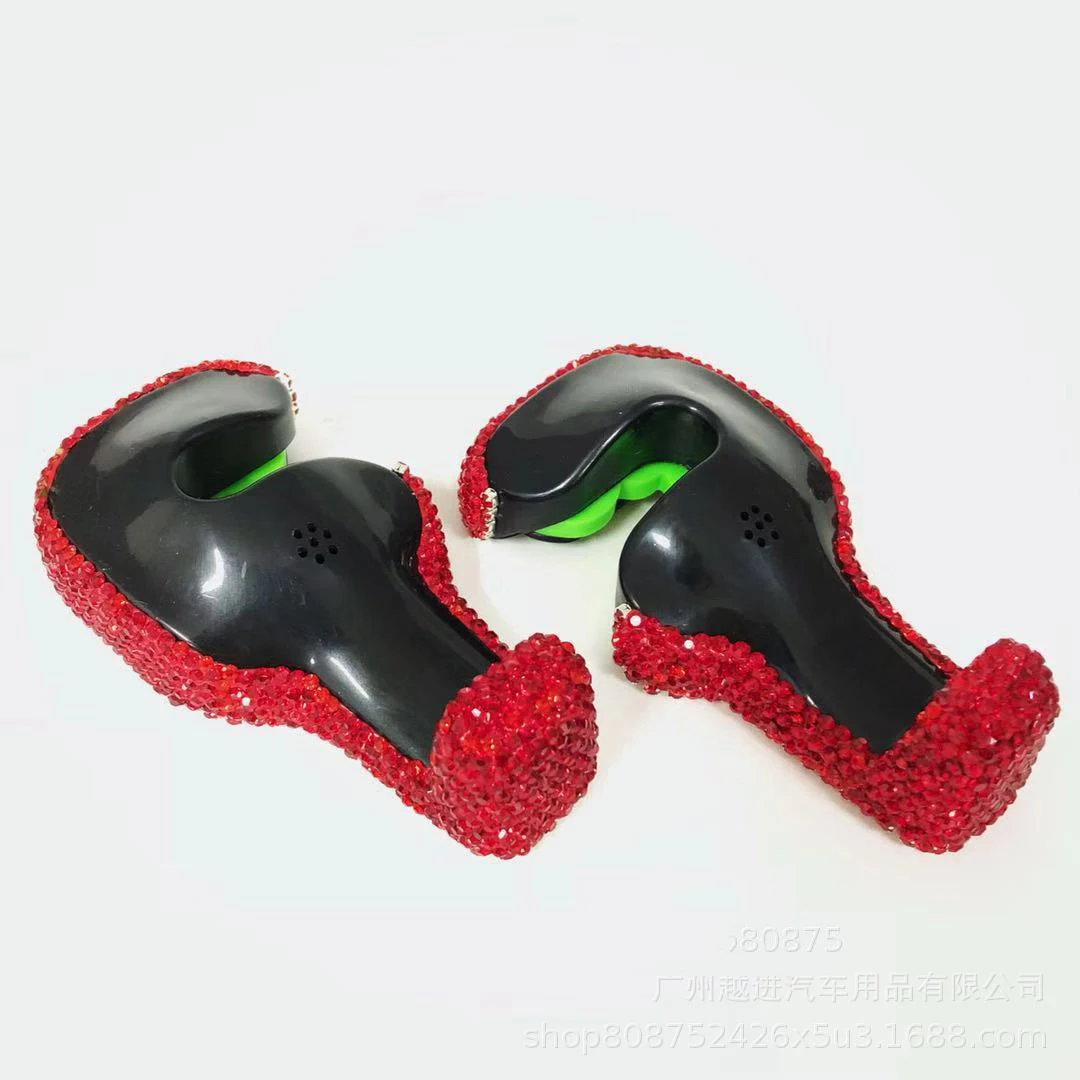2 pcs Red Шикарная подвеска на заднее сиденье автомобиля, скрытый крючок, подголовник, блеск, кристалл, бриллиант, автомобильный декор, аксессуары для женщин, универсальная посадка - Название цвета: 2 pcs Red