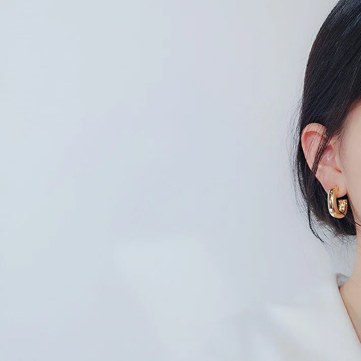Корея Новый горячий модный золотого цвета круглые гвоздики серьги для женщин
