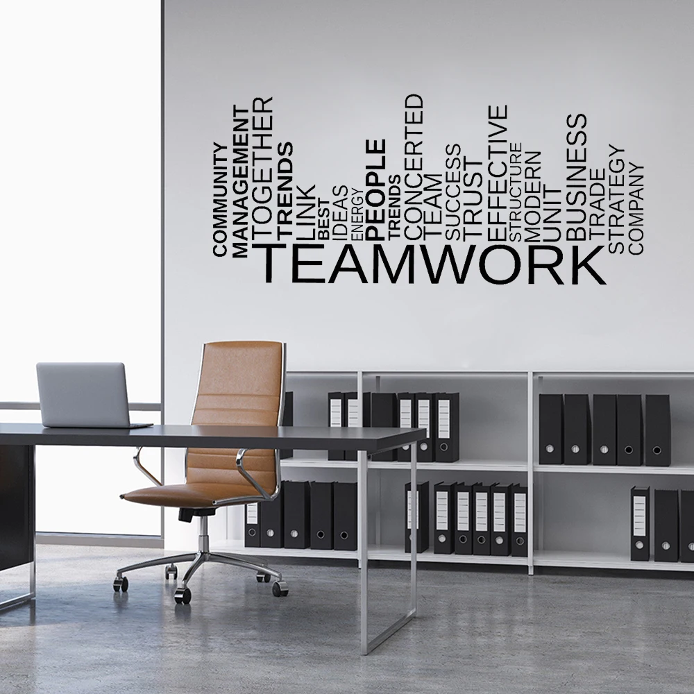 

Office Teamwork Words Vinyl Wall Decal Quotes Business enterprise Decor Wall Stickers for Offices Decoration Accessories Z332