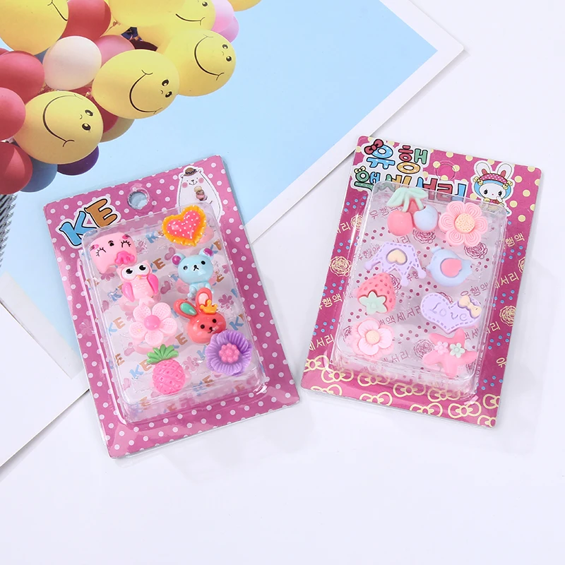 8 шт./компл. кольцо для детей ювелирные изделия модные цветные кольца милые