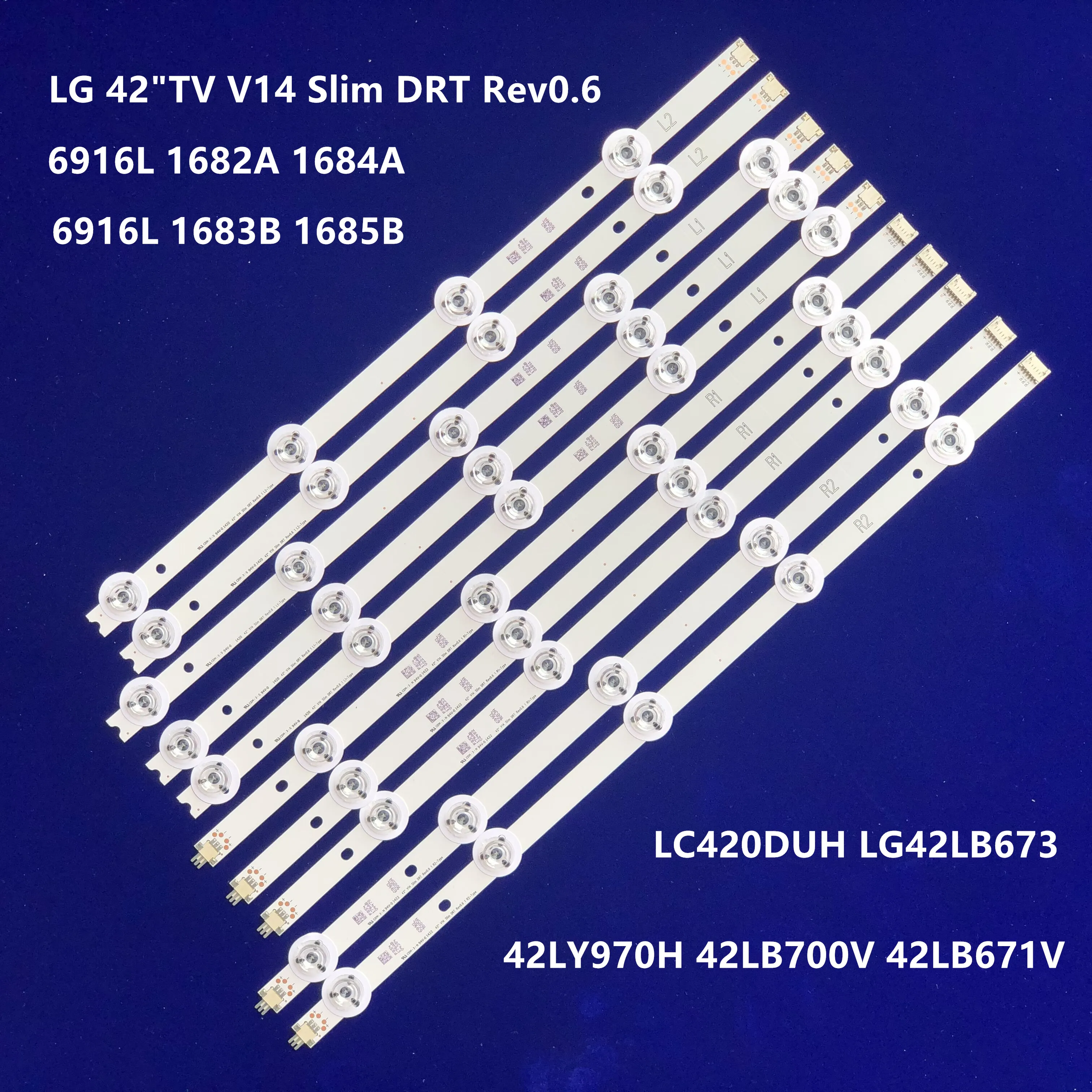 Светодиодная лента с 9 подсветками 812 мм для телевизоров LG 42 дюйма V14 Slim DRT rev0 6